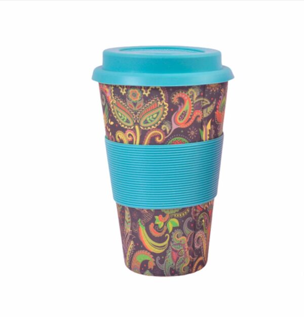 MUG MANDALA TURQUESA Mugs en fibra de trigo